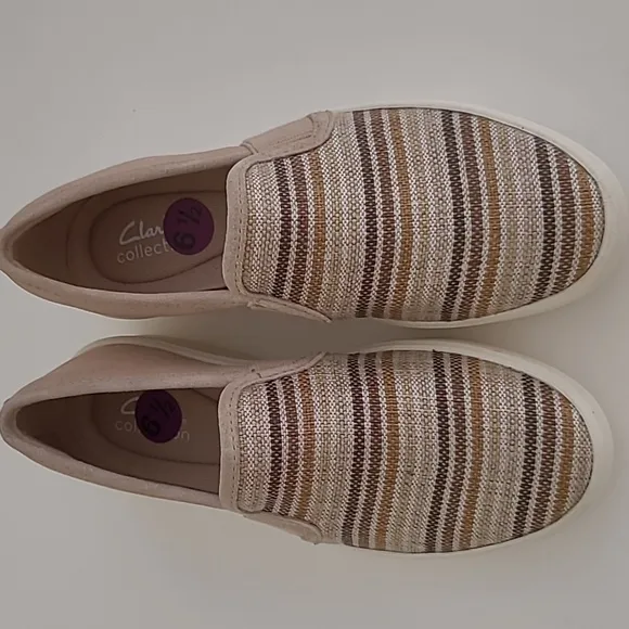 Clarks Collection Double Gore Slip-Ons - Layton Petal