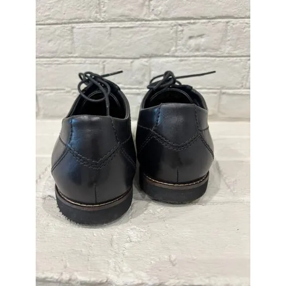 Clarks Men's Raharto Plain Oxford Shoes Black Leather NWOT 11.5