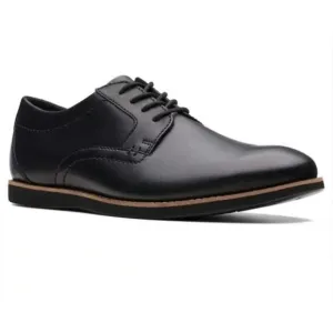 Clarks Men's Raharto Plain Oxford Shoes Black Leather NWOT 11.5