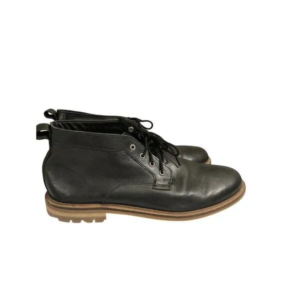 Clarks Men's Size 11.5M Foxwell Chukka Mid Black Leather ankle Boots shoes