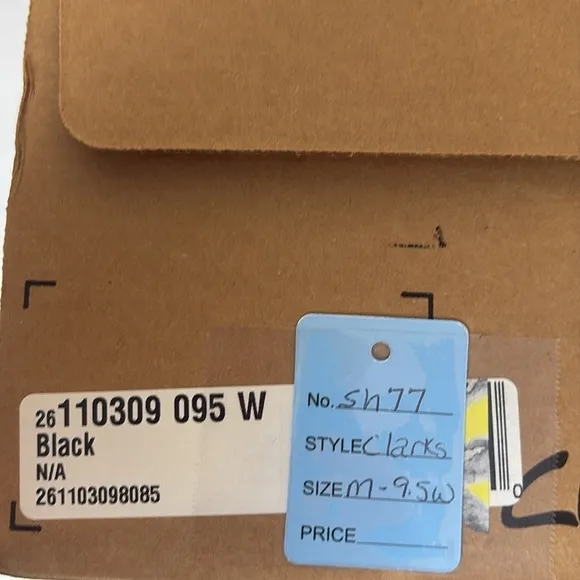 Clarks® Men's  sz 9.5 Wide Black Leather Tilden Cap Dress Shoes New in Box