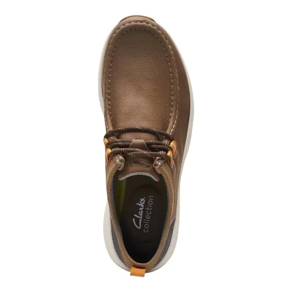 Clarks Men's Wellman Moc Toe Leather Lace Up Shoes Brown Size 12