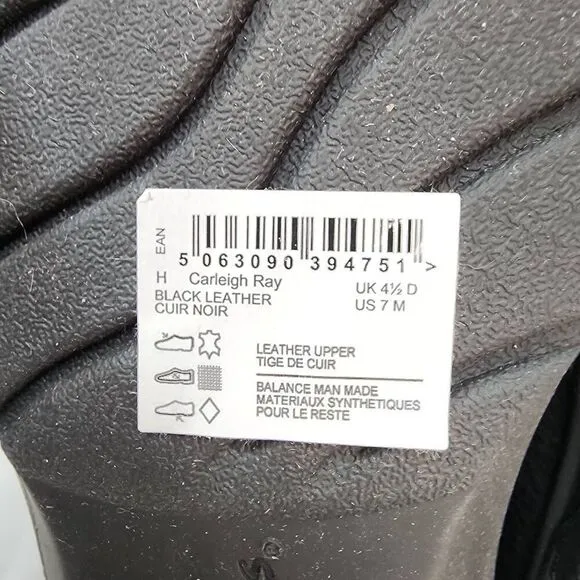 Clarks Size 7 Womens Carleigh Ray Slip-On Shoe Black Leather Comfort New
