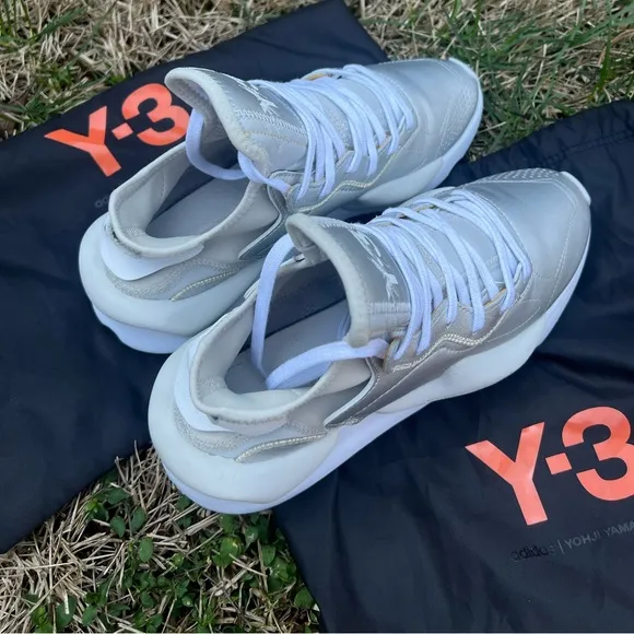 CLEAN Adidas Kaiwa Y-3 Size 8 Mens Silver Metallic Shoes