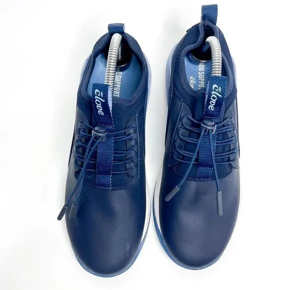Clove Navy Blue Slip-On Sneakers with Easy-Pull Laces Size Men's 8/Women's 9.5