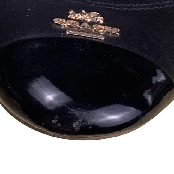 Coach Camilla Black Leather Cap Toe  Ballet Flats - Size  6B