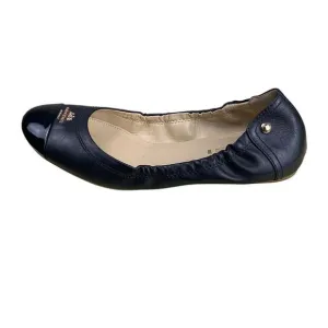Coach Camilla Black Leather Cap Toe  Ballet Flats - Size  6B