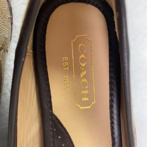 COACH‎ Josie Signature Ballet Flat Shoes | Brown, size 6.5