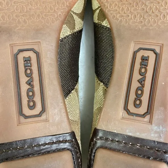 COACH‎ Josie Signature Ballet Flat Shoes | Brown, size 6.5