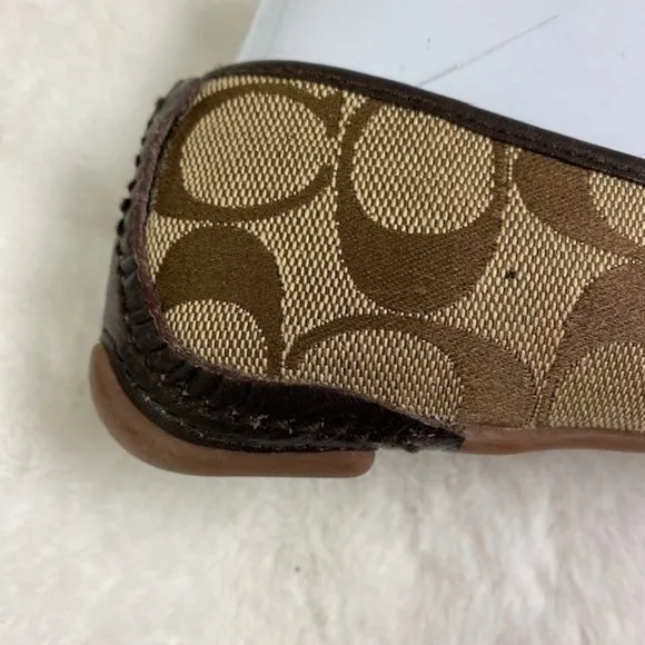 COACH‎ Josie Signature Ballet Flat Shoes | Brown, size 6.5