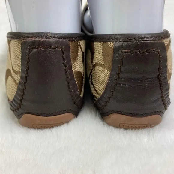 COACH‎ Josie Signature Ballet Flat Shoes | Brown, size 6.5