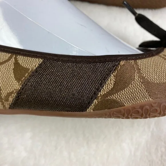COACH‎ Josie Signature Ballet Flat Shoes | Brown, size 6.5