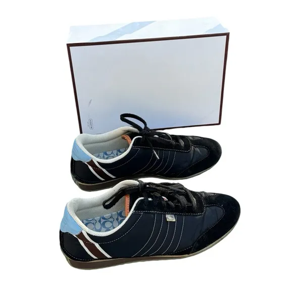 Coach Womens SneakersLace Up‎ Shoes NIKKISuede Size 8M