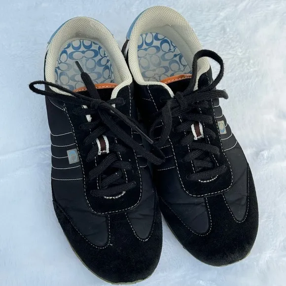 Coach Womens SneakersLace Up‎ Shoes NIKKISuede Size 8M