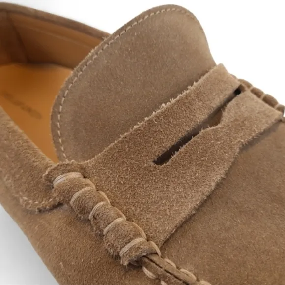 COBBLER UNION Driving Loafer Italian Suede Vibram Moccasin Drivers Sand Tan 10.5