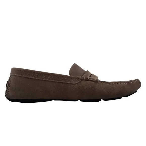 COBBLER UNION Driving Loafer Italian Suede Vibram Moccasin Drivers Sand Tan 10.5