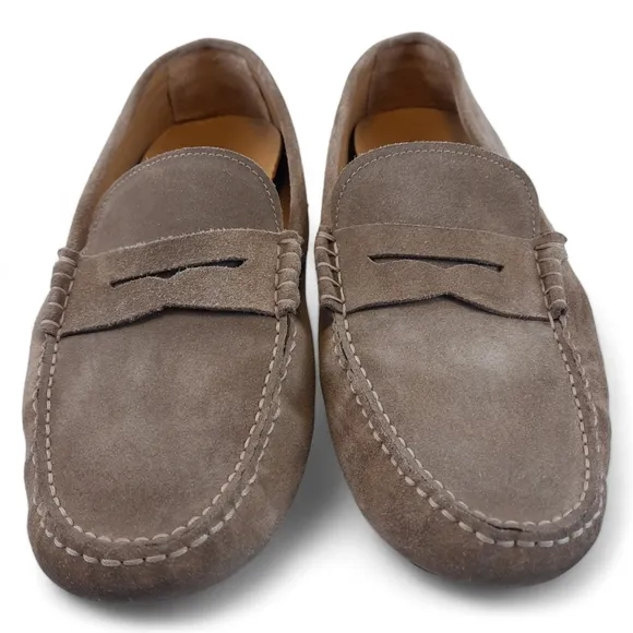 COBBLER UNION Driving Loafer Italian Suede Vibram Moccasin Drivers Sand Tan 10.5