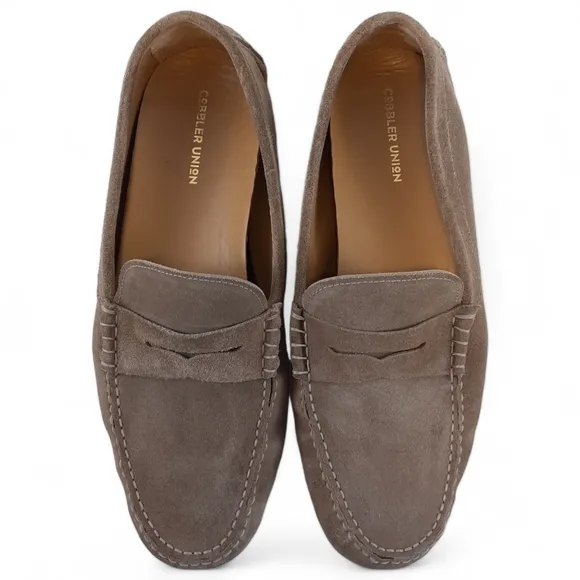 COBBLER UNION Driving Loafer Italian Suede Vibram Moccasin Drivers Sand Tan 10.5