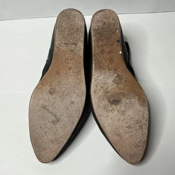 Coclico Pelipa Black Leather Flat Shoes Womens SZ 40/9.5 MSRP $350