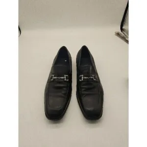 Cole Haan Black Leather Loafer Driving Shoes w/Silver Buckle Men's size 9M