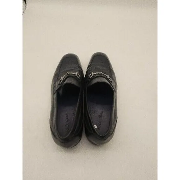 Cole Haan Black Leather Loafer Driving Shoes w/Silver Buckle Men's size 9M