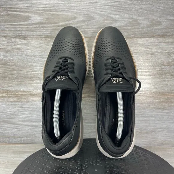 Cole Haan Men's 2.ZERØGRAND Laser Black Leather Wingtip Oxfords Size 10 M