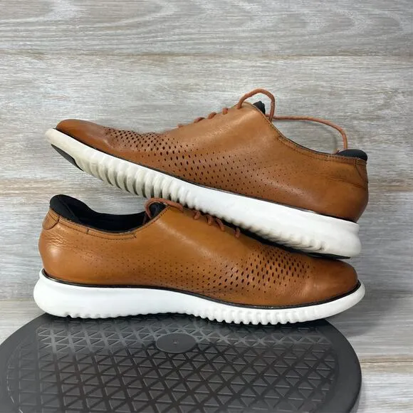 Cole Haan Men's 2.Zerogrand Brown Leather Wingtip Oxford Shoes Size 13