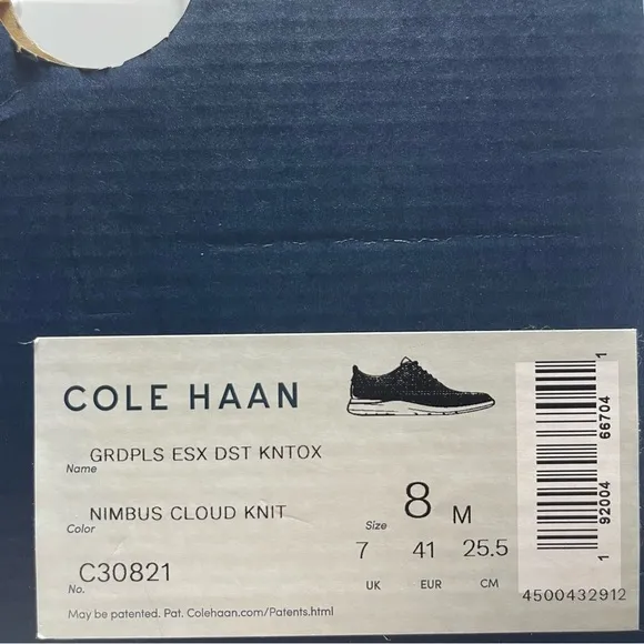 Cole Haan Men's GrandPlus Essex Distance Knit Oxford Shoes Size 8 Grey New