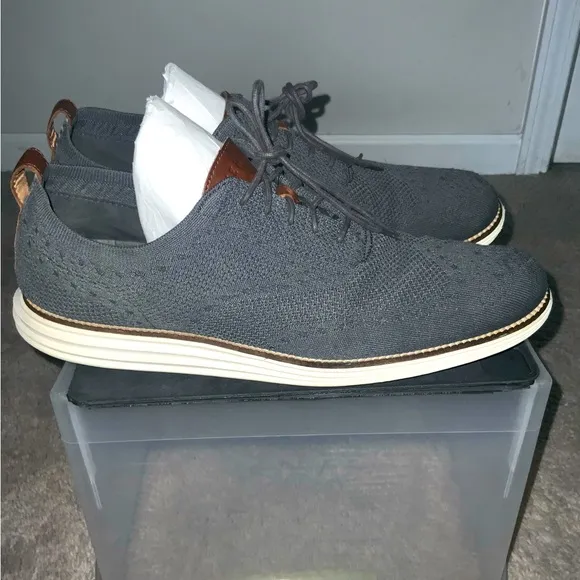 COLE HAAN Men’s OriginalGrand Wingtip Oxford Magnet Stitchlite-Ivory, Size 13