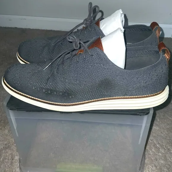 COLE HAAN Men’s OriginalGrand Wingtip Oxford Magnet Stitchlite-Ivory, Size 13