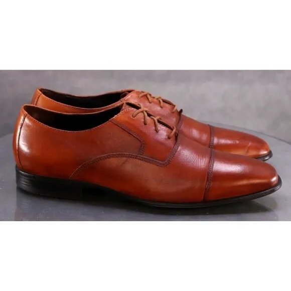 Cole Haan Nik Air Men's Cap Toe Dress Shoes Size 10.5 Leather Brown