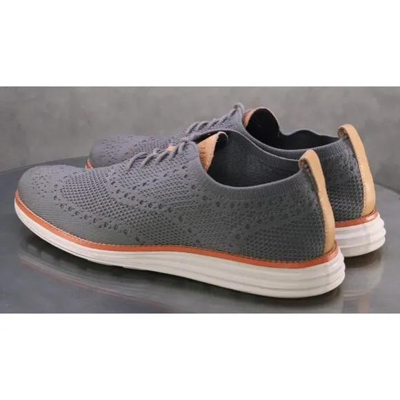 Cole Haan Original Grand $160 Men's Knit Lite Wingtip Casual Shoes Size 9.5 Gray