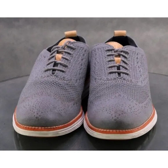 Cole Haan Original Grand $160 Men's Knit Lite Wingtip Casual Shoes Size 9.5 Gray