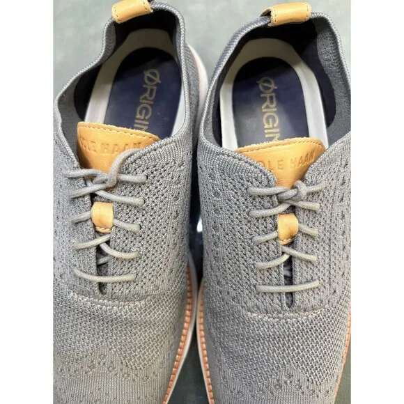 Cole Haan Original Grand $160 Men's Knit Lite Wingtip Casual Shoes Size 9.5 Gray