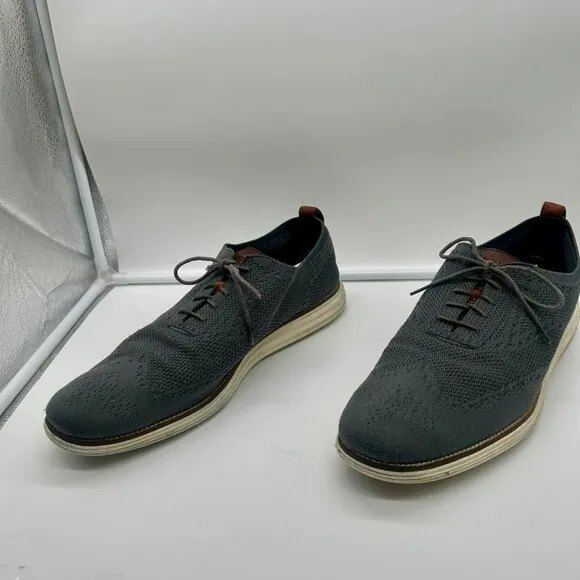 Cole Haan Original Grand Stitchlite Oxford Shoes Men 16 Gray Wingtip Comfort