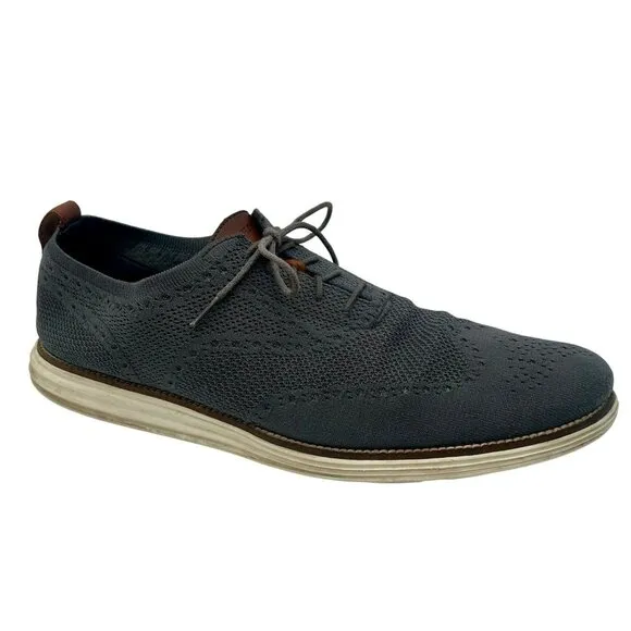 Cole Haan Original Grand Stitchlite Oxford Shoes Men 16 Gray Wingtip Comfort