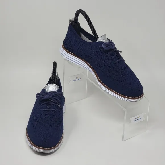 Cole Haan Womens Size 5.5B Blue Grand Stitchlite Oxford Shoes W11503 Pre-owned