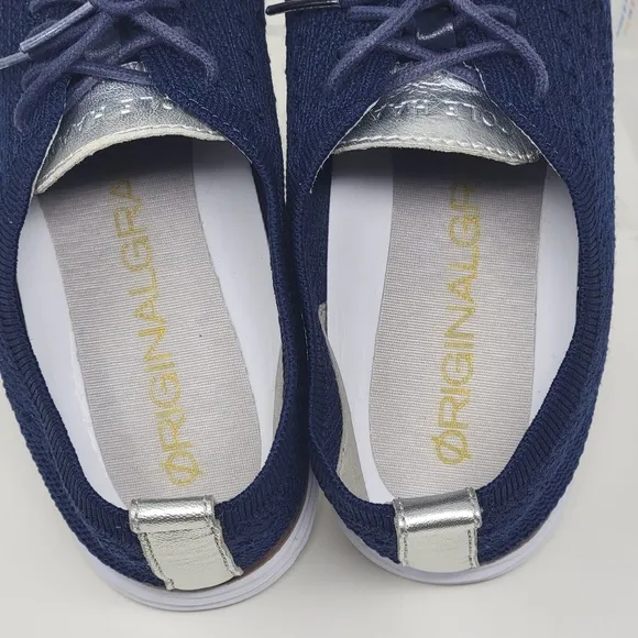 Cole Haan Womens Size 5.5B Blue Grand Stitchlite Oxford Shoes W11503 Pre-owned