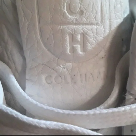 Cole Haan Women's White Leather Grandpro Floral Applique Tennis Sneakers US 9