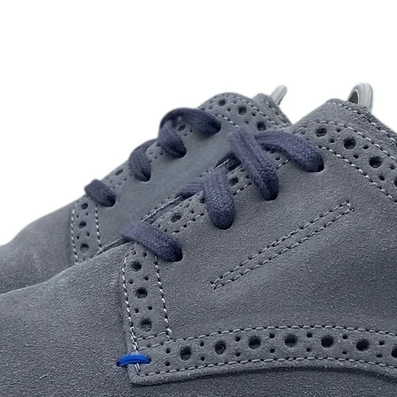 Cole Haan Zerogrand Mens Oxford Shoes Sz 10.5 Blue Gray Suede Wingtip Brogue