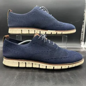 Cole Haan Zerogrand Mens Sz 11M Blue Stitchlite Wingtip Oxford Knit Shoe C24947
