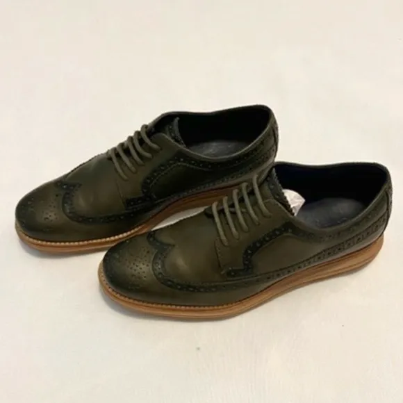 Cole Haan ZeroGrand Wingtips Green 7.5