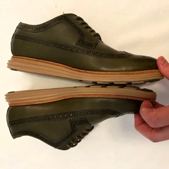 Cole Haan ZeroGrand Wingtips Green 7.5