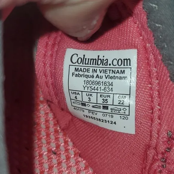 Columbia Youth‎ Girl's Size 4 Pink Okolona Slip-On Sneaker Athletic Water Shoes