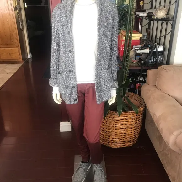 “Complete Outfit” Grey wool sweater by Goodfellow &amp; Co/ Maroon pants