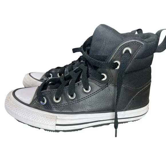 CONVERSE ALL STAR Berkshire Boot Hi Shoes, Engine Smoke/Black/White  YTH 5.5/W 7