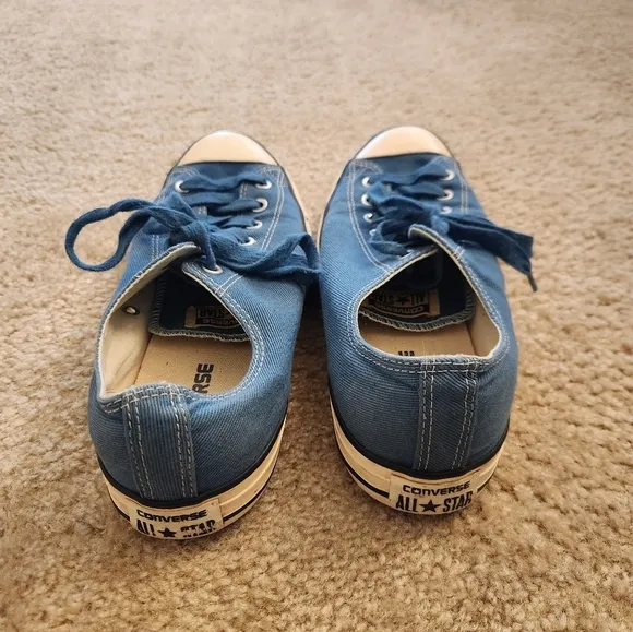 Converse All Star Blue Low Top Lace Up Sneaker Shoes Mens 10.5 Women's 12.5