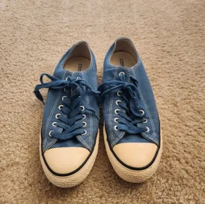 Converse All Star Blue Low Top Lace Up Sneaker Shoes Mens 10.5 Women's 12.5