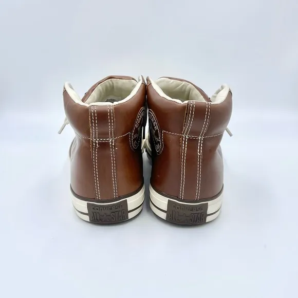 Converse All Star Chuck Taylor Street Mid Brown Leather Sneaker 136420C Men’s 10