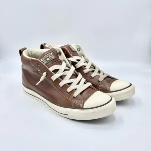 Converse All Star Chuck Taylor Street Mid Brown Leather Sneaker 136420C Men’s 10